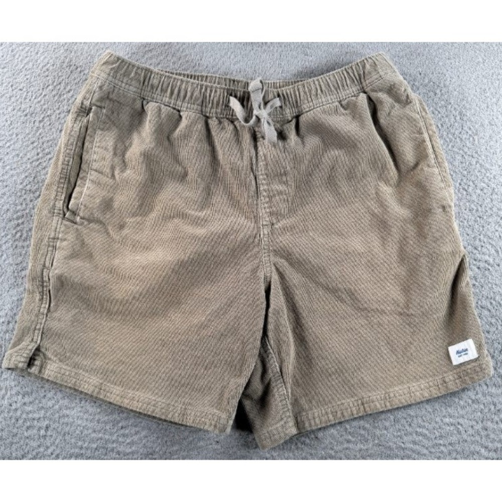 Katin Corduroy Shorts Mens Medium Tan Beige Drawstring Stretch 6" Inseam